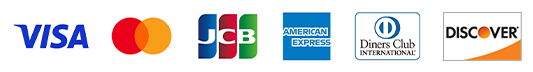 VISA / Mastercard / JCB / American Express / Diners Club / DISCOVER 対応