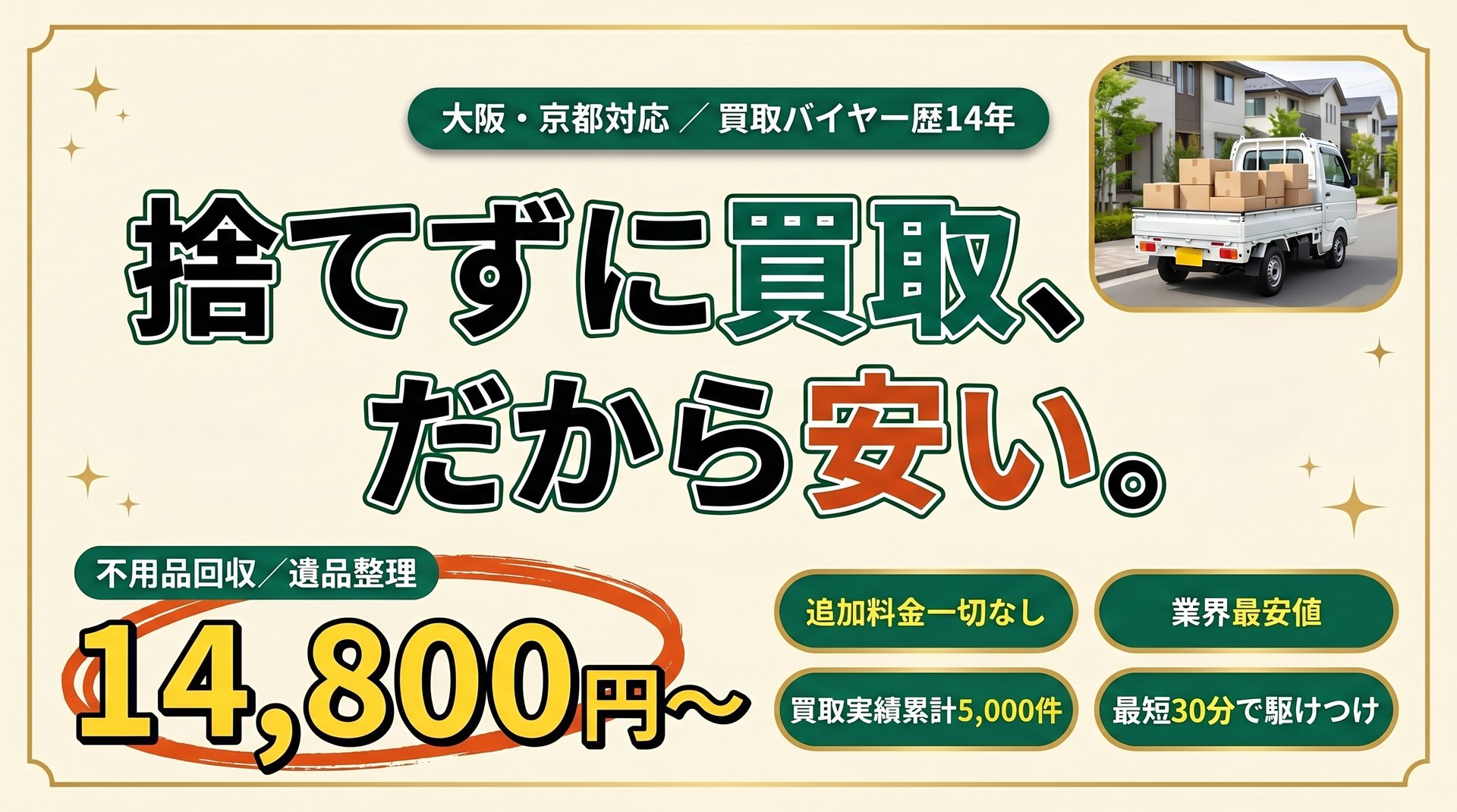 まるっと片づけ隊 — 捨てずに買取、だから安い